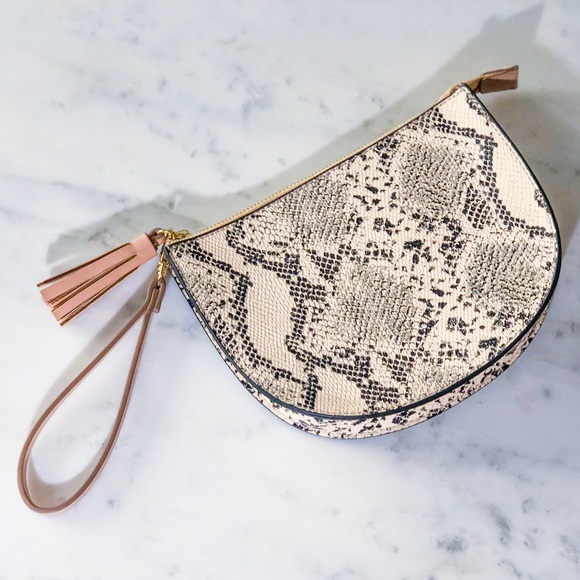 Mossimo Supply Co. Handbags - Snake Skin Animal Print Vegan Leather Wristlet